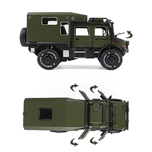 ماشین اسباب بازی بنز ارتشی سبز طرح نفربر جنگی مدل یونیماگ Unimog 1:24 Car Model_اسباب بازی